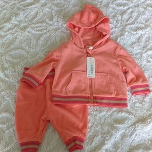 Coral Tracksuit Terry Cloth Baby Girl Girls